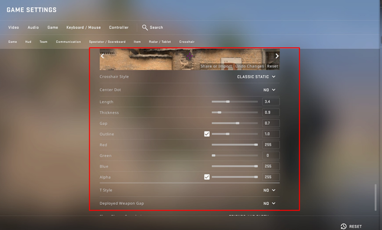 CS2 crosshair